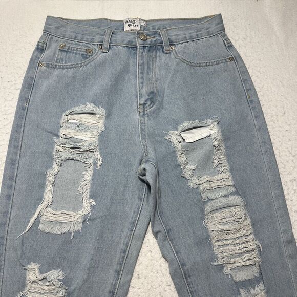 Princess Polly Women’s 4 (28x25) Straight Leg High Rise Ripped Denim Jeans - Picture 2 of 11